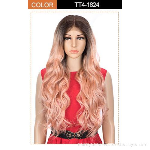 Rebecca Easy 360 Synthetic Lace Front Wig Long Straight or Layered Body Wave Grey blue black color Heat resistant Synthetic Hair